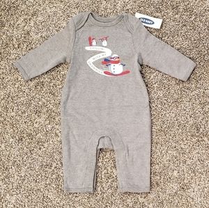 Old Navy Chillin with My Snowmies, Winter Holiday, Baby Jumpsuit 0-3 months